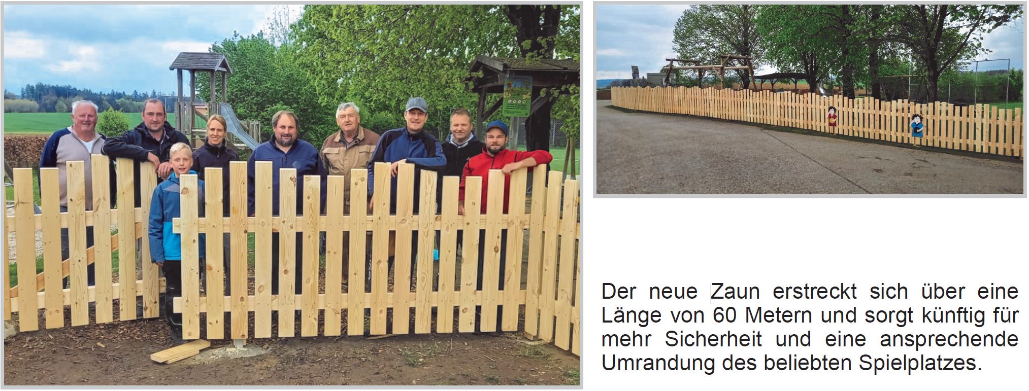 Neuer Zaun Spielplatz liha - Bürgerverein - Mai 2025